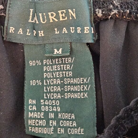 LAUREN Ralph Lauren Green Tag Black Velvet Pants Trouser Stretch Pull On Medium - Picture 3 of 8
